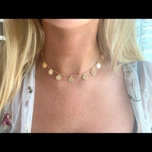 Rose Gold dangly pendant choker necklace
